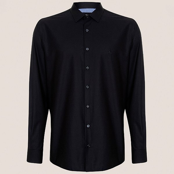 Camisa Dudalina Comfort Tricoline In25 Preto Masculino