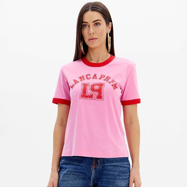Camiseta Lança Perfume Signature Ou25 Rosa Feminino