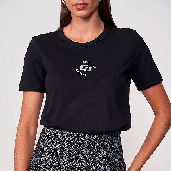 Camiseta Colcci Original In25 Preto Feminino