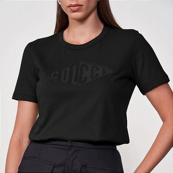 Camiseta Colcci Flag In25 Preto Feminino