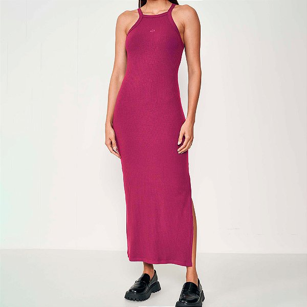 Vestido Super Midi Colcci Canelado Ou25 Rosa Feminino