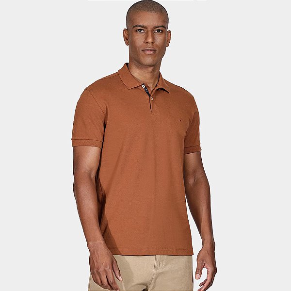 Camisa Polo Aramis Internal Detail Ou25 Marrom Masculino