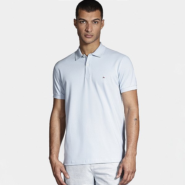 Camisa Polo Aramis Basic Piquet Ou25 Azul Pastel Masculino