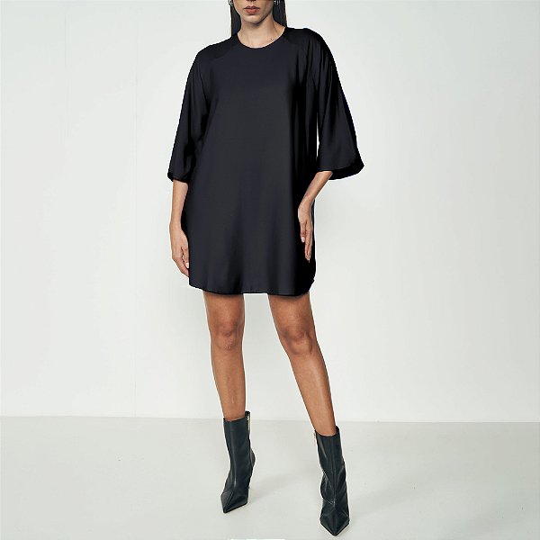 Vestido Curto Colcci Jacquard Ou25 Preto Feminino