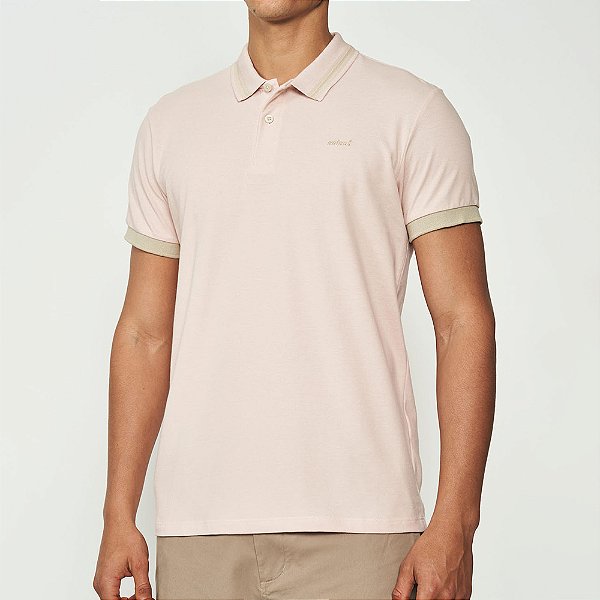 Camisa Polo Colcci Faixa Ou25 Rosa Masculino