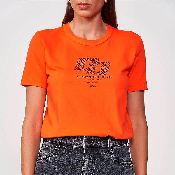 Camiseta Colcci For You Ou25 Laranja Feminino