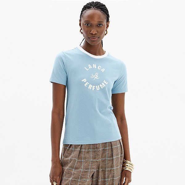 Camiseta Lança Perfume Name In25 Azul Feminino