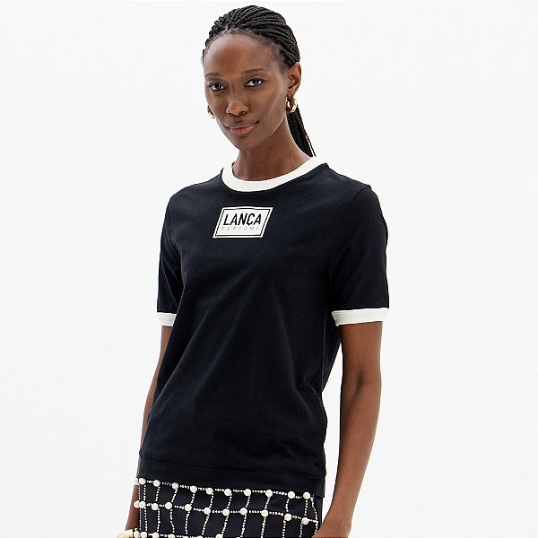 Camiseta Lança Perfume Babylook In25 Preto Feminino