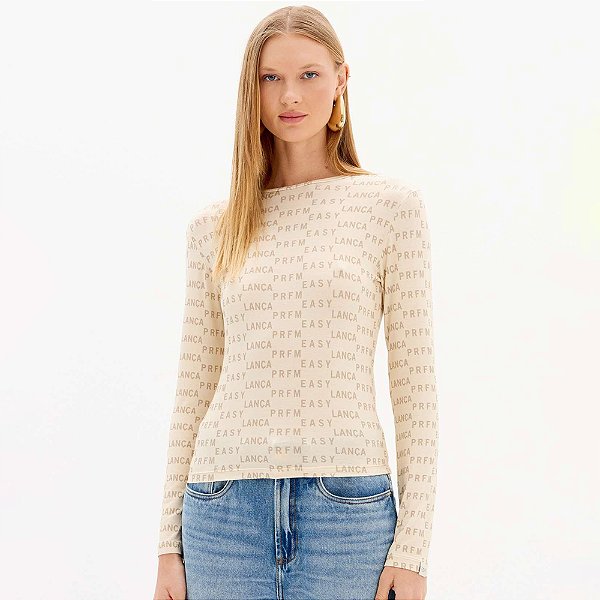 Blusa Easy Lança Perfume Long Sleeve In25 Bege Feminino