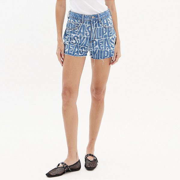Short Jeans Easy Lança Perfume Relaxed H In25 Azul Feminino