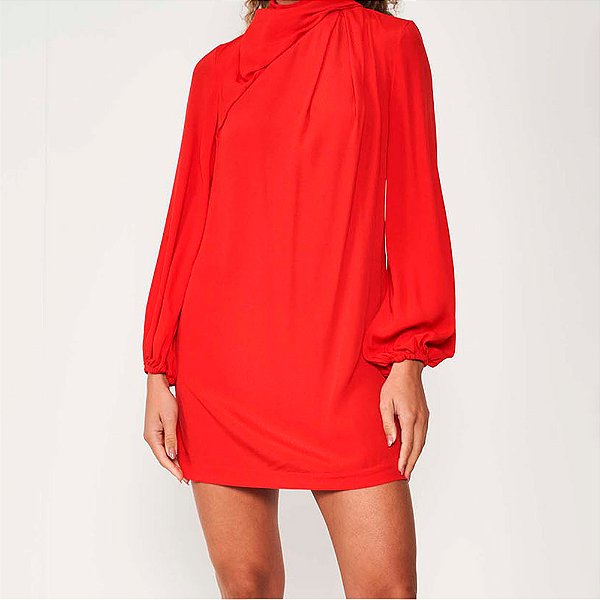Vestido Curto Colcci Laço Ou25 Vermelho Feminino
