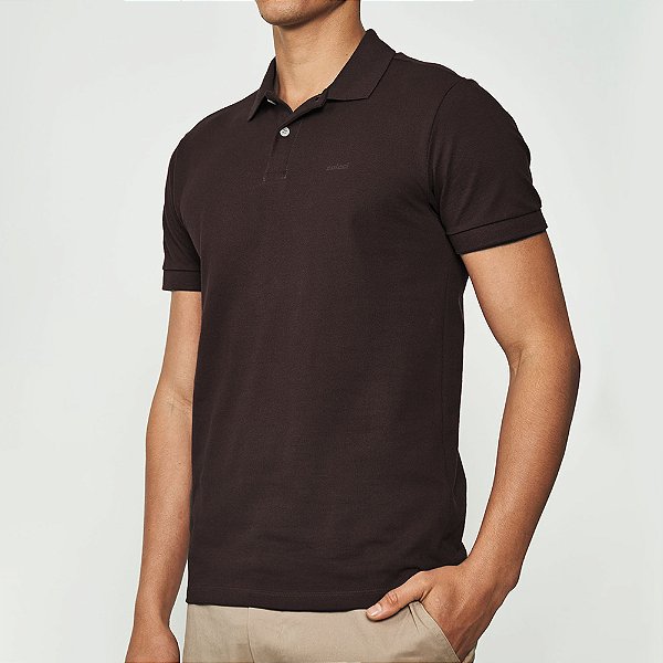 Camisa Polo Colcci Bordado In25 Marrom Masculino