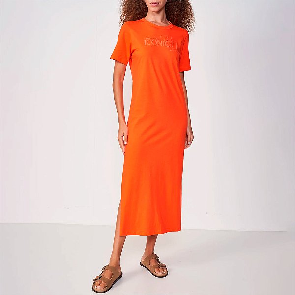 Vestido Super Mid Colcci Iconic In25 Laranja Feminino