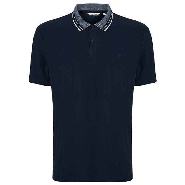 Camisa Polo Individual Maquinetada Ou25 Marinho Masculino
