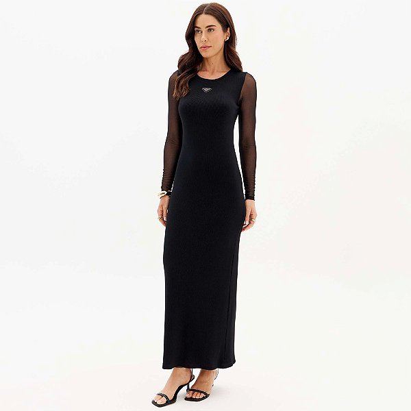 Vestido Super Midi Lança Perfume Canela In25 Preto Feminino