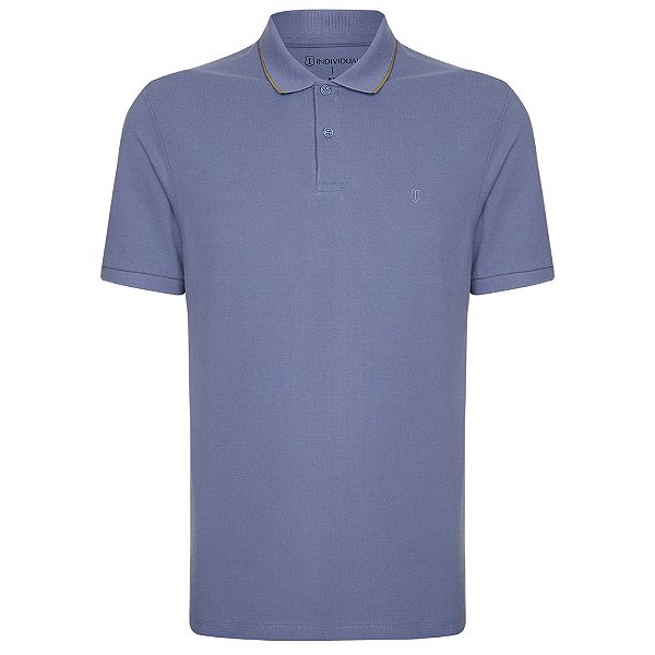 Camisa Polo Individual Basic Comfort Ou25 Azul Masculino