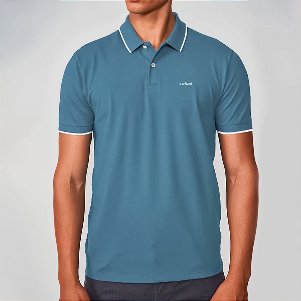 Camisa Polo Colcci Line Bordado In25 Azul Masculino