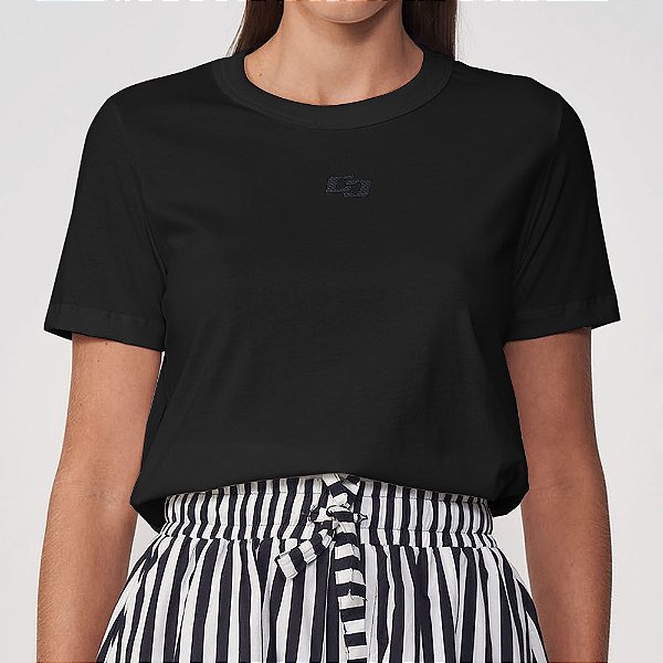 Camiseta Colcci Mid Iconic In25 Preto Feminino