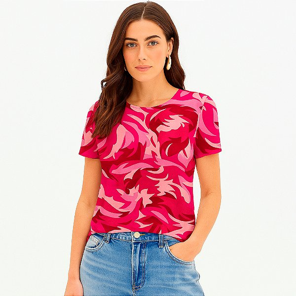 Camiseta Easy Lança Perfume Descolada In25 Rosa Feminino