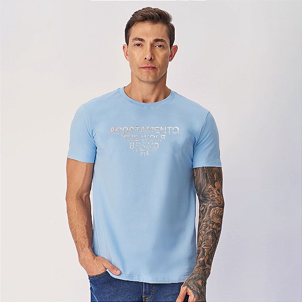Camiseta Acostamento The Wolf Ve25 Azul Masculino