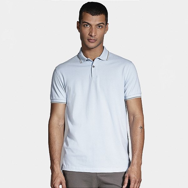 Camisa Polo Aramis Basic 4 Frisos In25 Azul Pastel Masculino