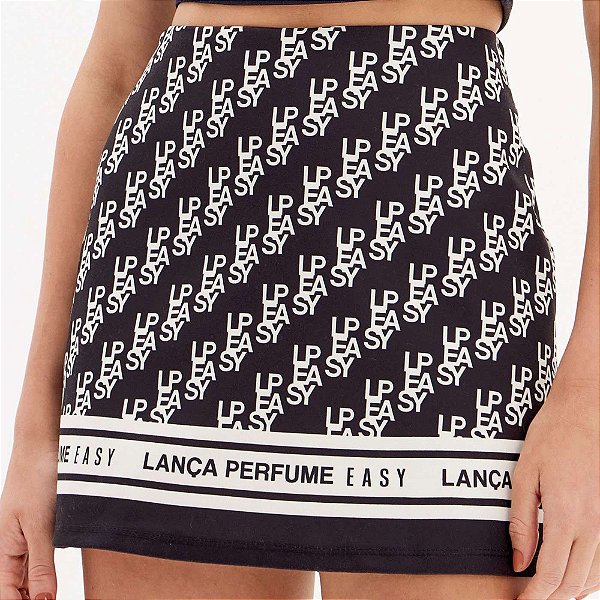 Short Saia Easy Lança Perfume High In25 Preto Feminino