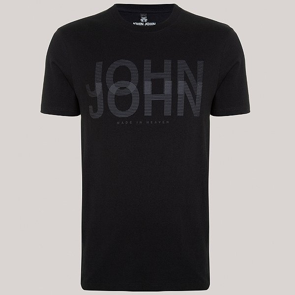 Camiseta John John Regular Shadow In25 Preto Masculino