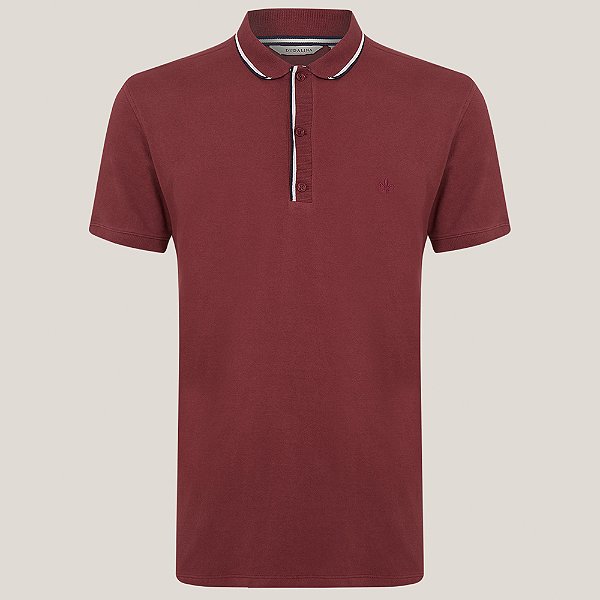Camisa Polo Dudalina Stretch Retilinea Ou25 Bordô Masculino