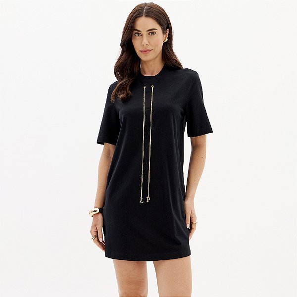 Vestido Lança Perfume T-Dress Metal In25 Preto Feminino