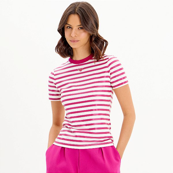 Camiseta Lança Perfume Babylook In25 Rosa Feminino
