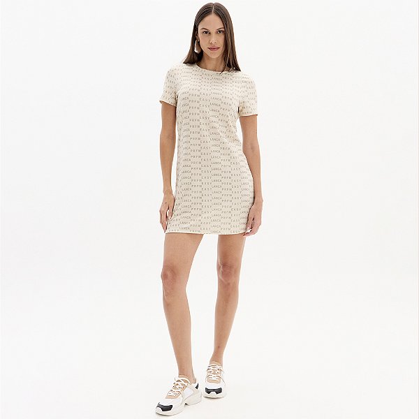 Vestido Curto Easy Lança Perfume Manga In25 Bege Feminino