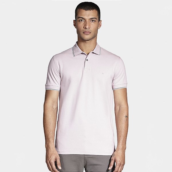 Camisa Polo Aramis Basic 4 Frisos In25 Rosa Pastel Masculino