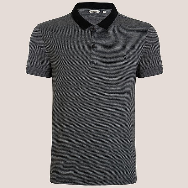 Camisa Polo Dudalina Listrada In25 Preto Masculino