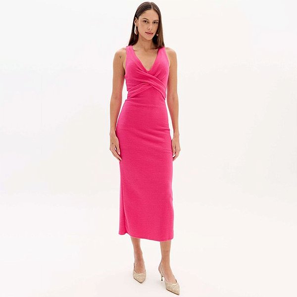 Vestido Super Midi Easy Lança Perfume Rgt In25 Rosa Feminino