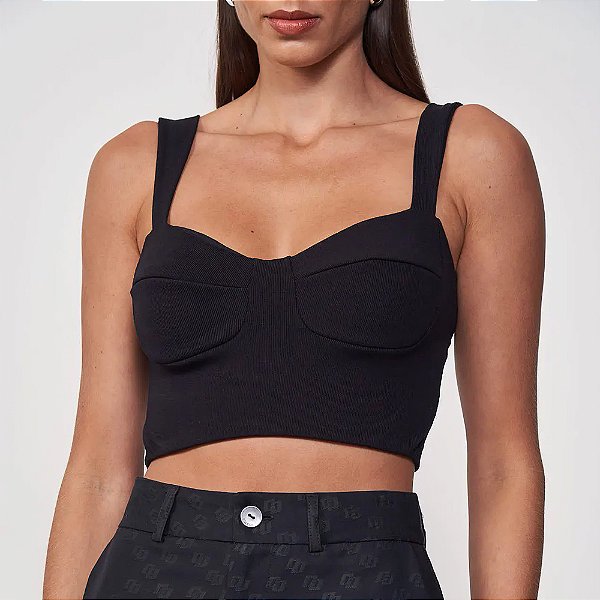 Top Colcci Alça In25 Preto Feminino