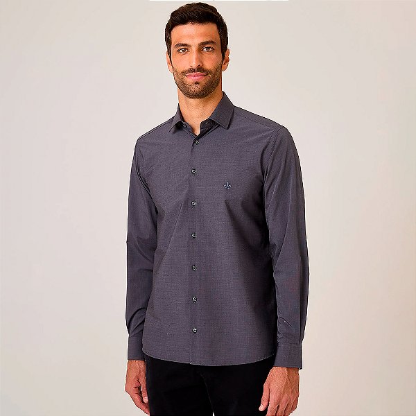 Camisa Dudalina Slim Free In25 Preto Masculino