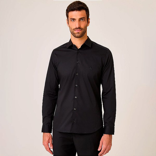 Camisa Dudalina Milano Stretch In25 Preto Masculino