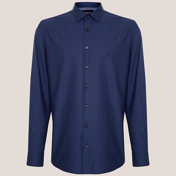 Camisa Dudalina Comfort Tricoline In25 Marinho Masculino