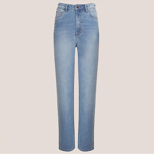 Calça Jeans Dudalina New Reta Bordado In25 Azul Feminino