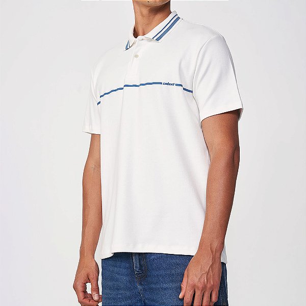 Camisa Polo Colcci Line In25 Off White Masculino