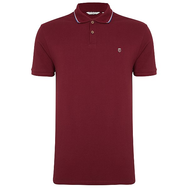 Camisa Polo Individual Slim Piquet Pr26 Bordô Masculino
