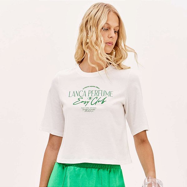 Camiseta Easy Lança Perfume Des Silk Pr26 Off White Feminino
