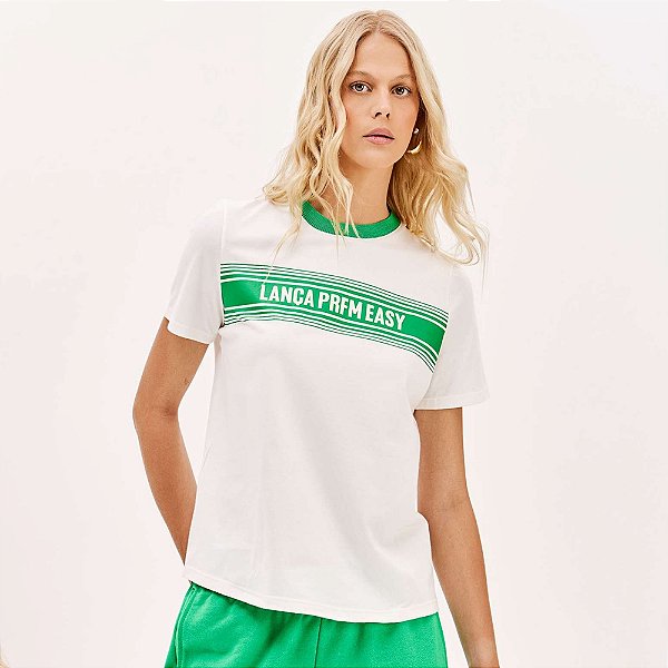 Camiseta Easy Lança Perfume Manga Pr26 Off White Feminino