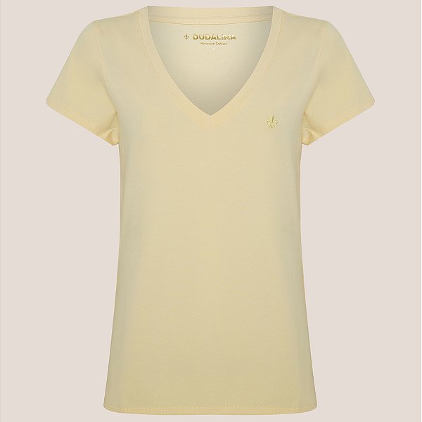 Blusa Dudalina Peruan Pr26 Amarelo Claro Feminino