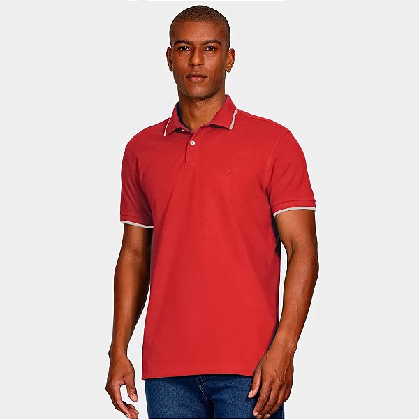 Camisa Polo Aramis Classic Friso Pr26 Vermelho Masculino