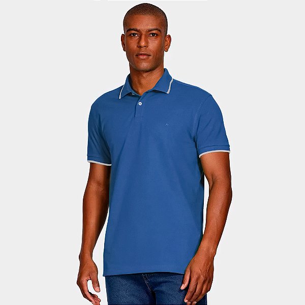 Camisa Polo Aramis Classic Friso Pr26 Azul Masculino