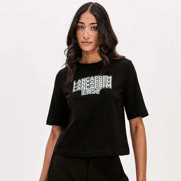 Camiseta Easy Lança Perfume Babylook Pr26 Preto Feminino