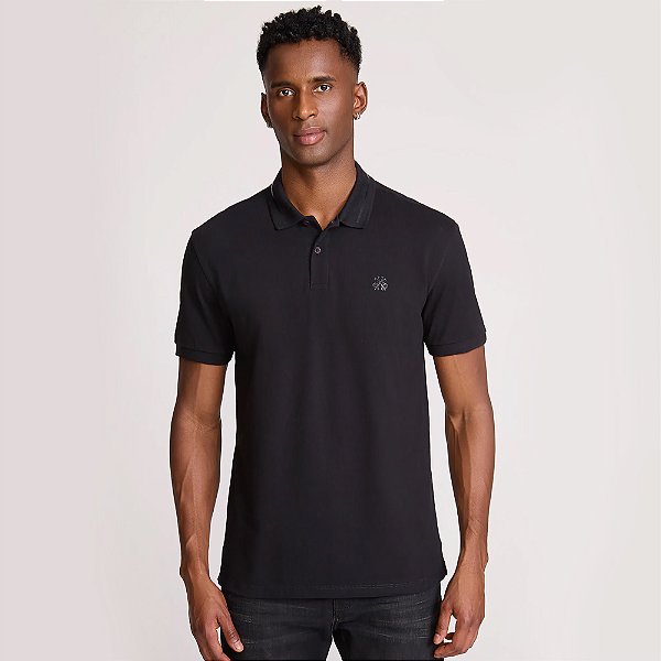 Camisa Polo John John Slim Paradiso Pr26 Preto Masculino