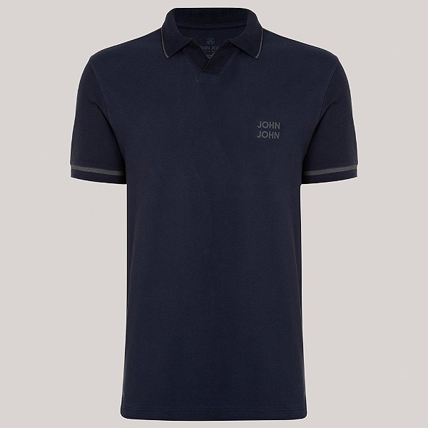 Camisa Polo John John Slim Galaxy Pr26 Marinho Masculino