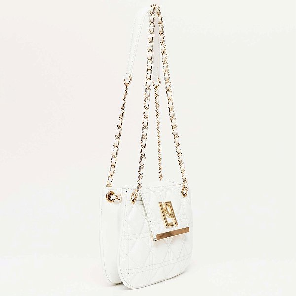 Bolsa Shoulder Lança Perfume Matelasse Pr26 Branco Feminino